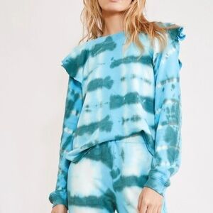 SOMETHING NAVY Meghan Ruffle Shoulder Sweatshirt